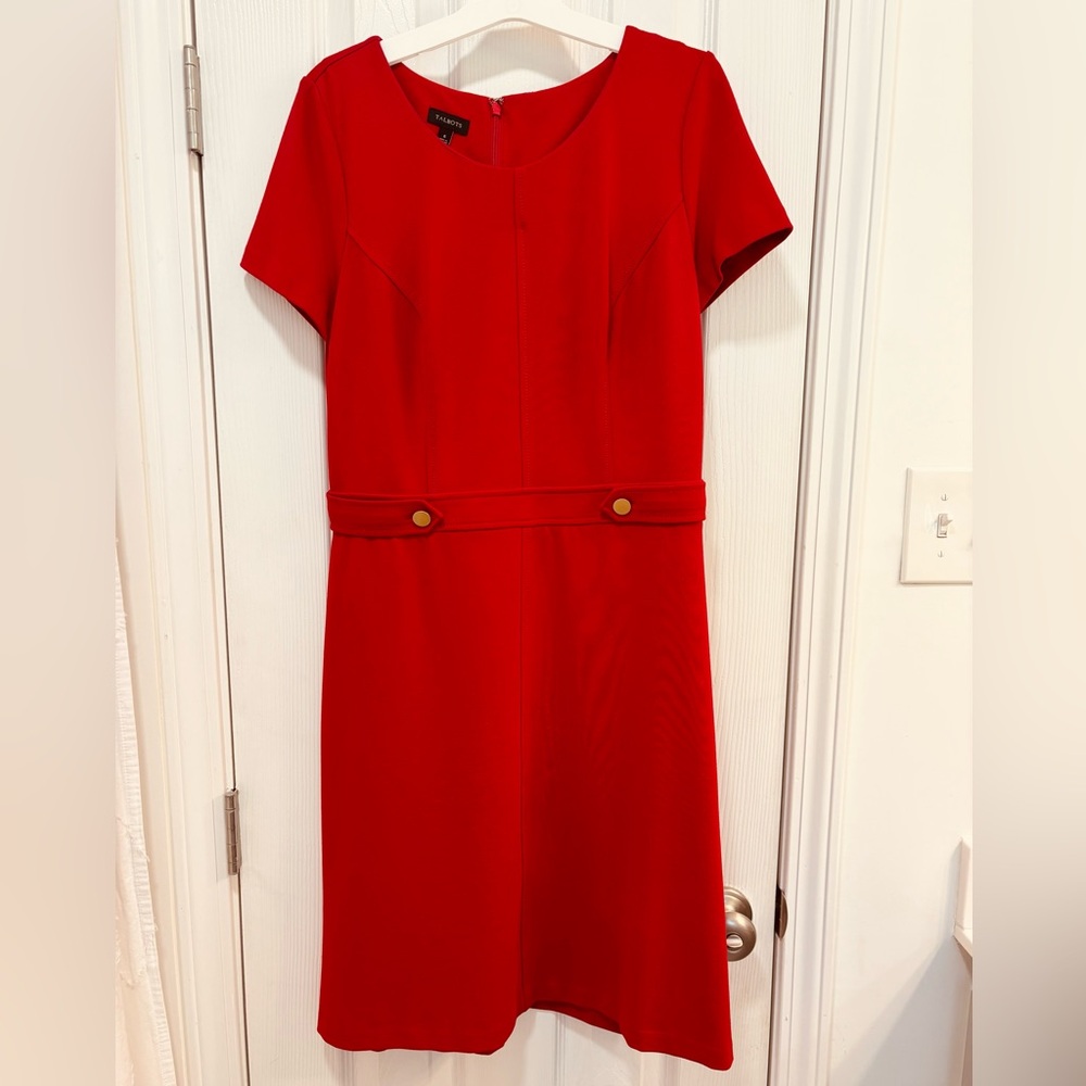Talbots Vibrant Red Midi Dress